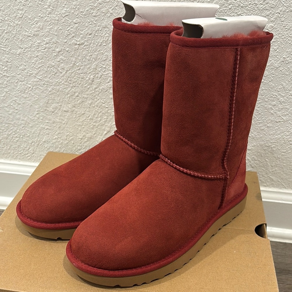 UGG Classic Short II Red Suede Boots
